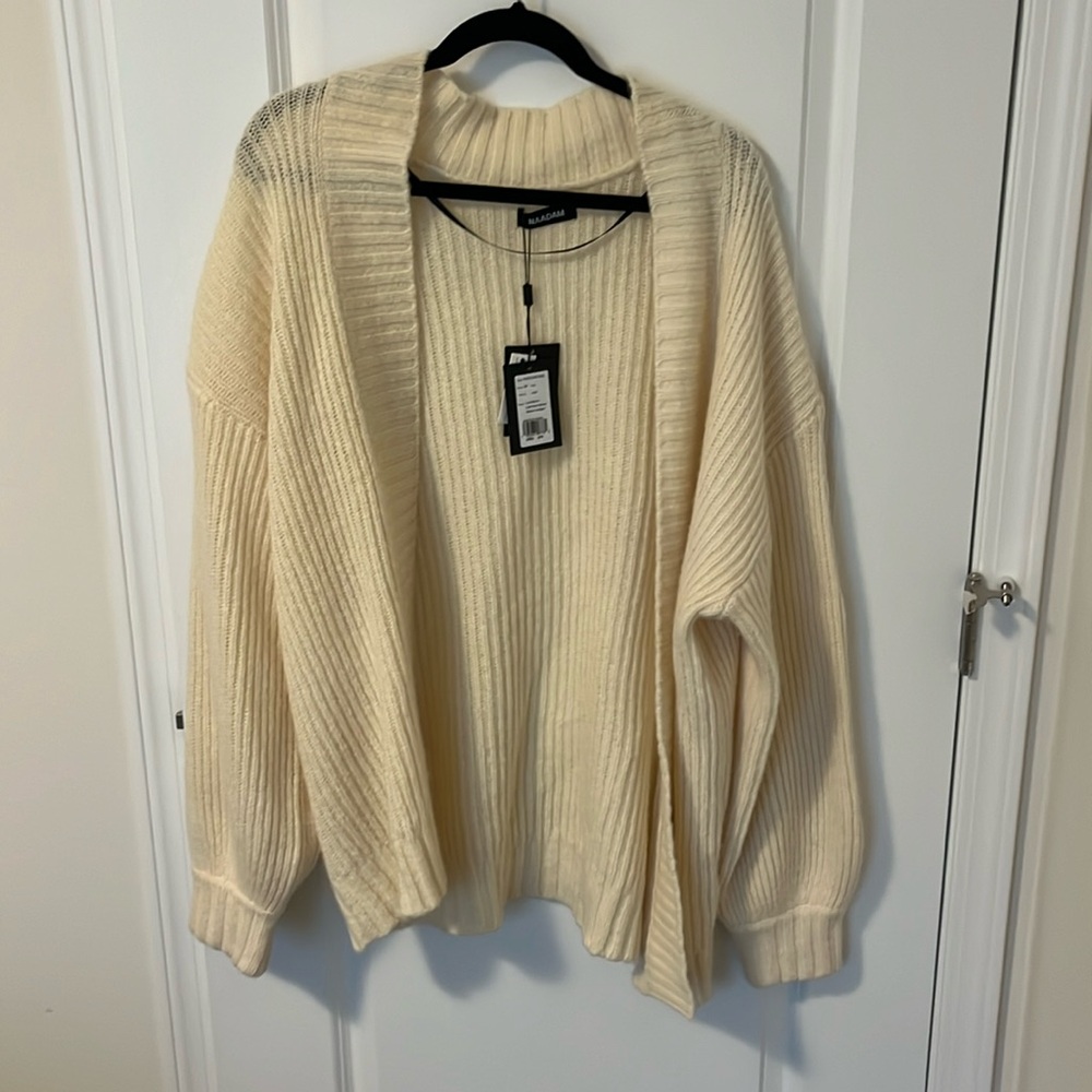 Brand New Luxe Merino Cashmere Ballon Sleeve Cardigan